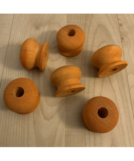 Parrot-Supplies Orange Coloured Wood Knobs Parrot Toy Parts Pack Of 6